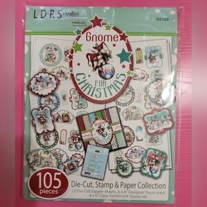Gnome for Christmas Die-Cut, Stamp & Paper Collection Polkadoodles